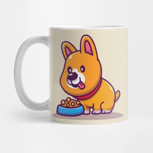 Cute Corgi Eating Dog Food Mug